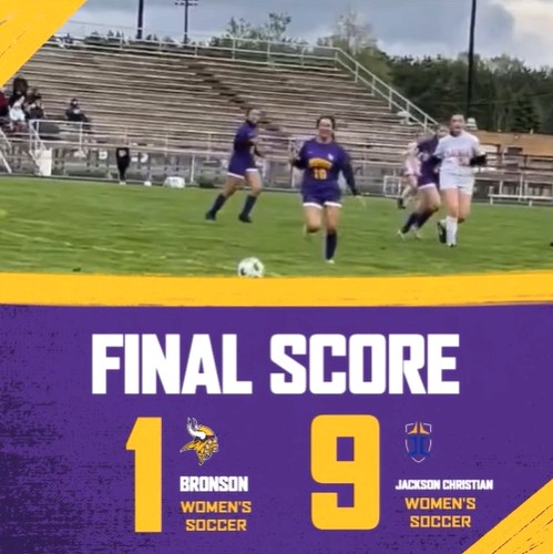 Bronson girls soccer teams loses to Jackson Christian 9-1